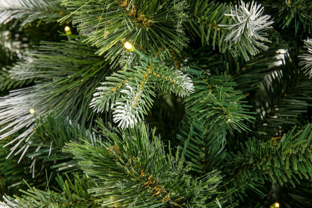 Galway 6 Ft Frosted White Spruce Christmas Tree Pre-lit with Warm White LED Lights - Clear/Warm White