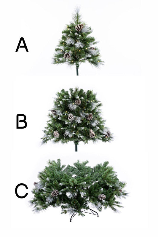 Galway 6 Ft Frosted White Spruce Christmas Tree Pre-lit with Warm White LED Lights - Clear/Warm White