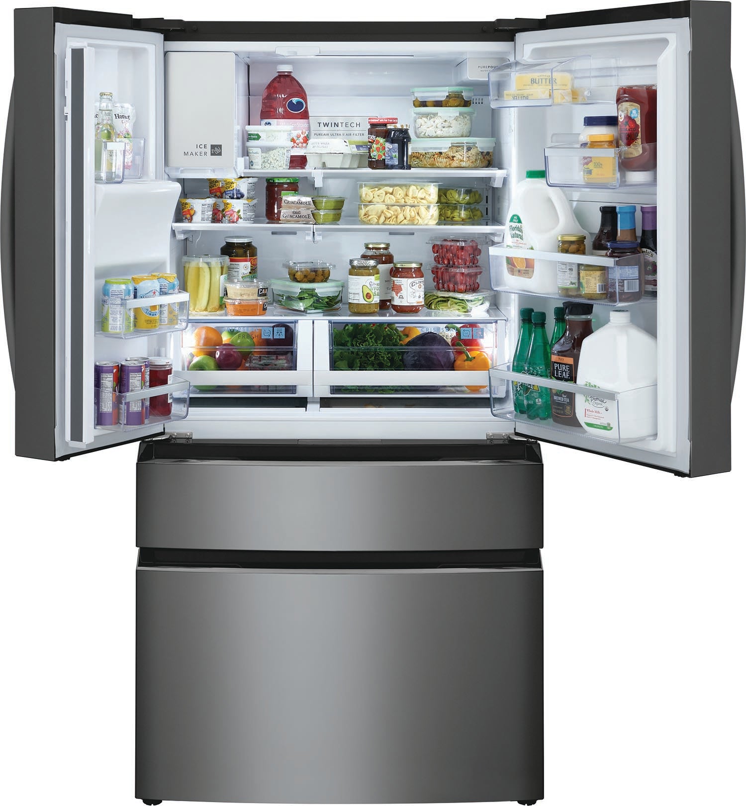 Frigidaire Gallery 36" 21.5 Cu. Ft. Smudge-Proof® Black Stainless Steel Counter-Depth 4-Door French Door Refrigerator - GRMC2273CD
