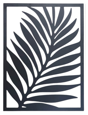 Garden Party Tropical Palm Metal Outdoor Art - Black