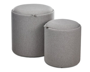 Kovel Set of 2 Ottomans - Dark Grey