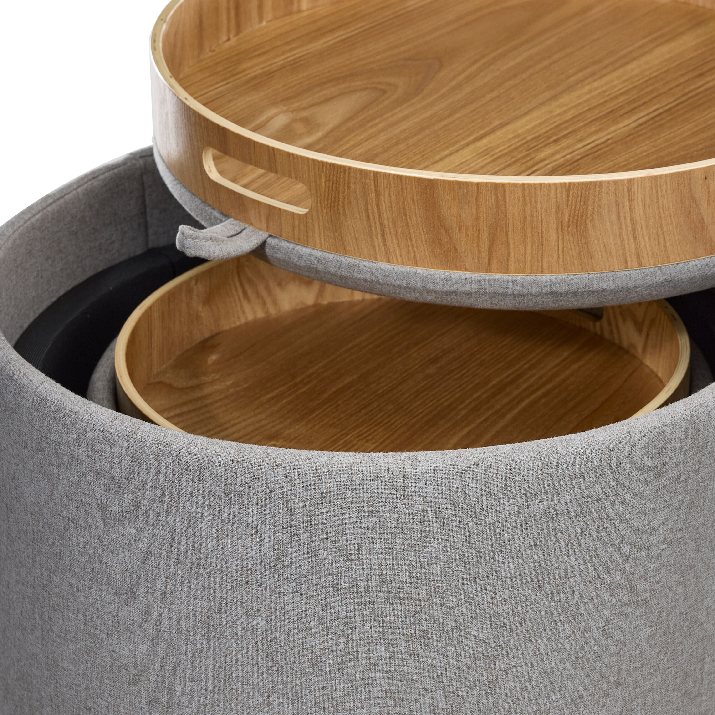 Kovel Set of 2 Ottomans - Dark Grey