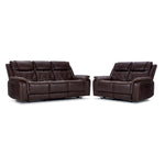 Laredo Power Reclining Sofa and Loveseat Set - Walnut