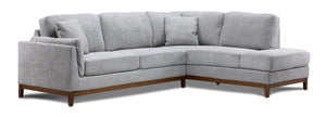 Marquis 2-Piece Sectional with Right Facing Chaise - Grey