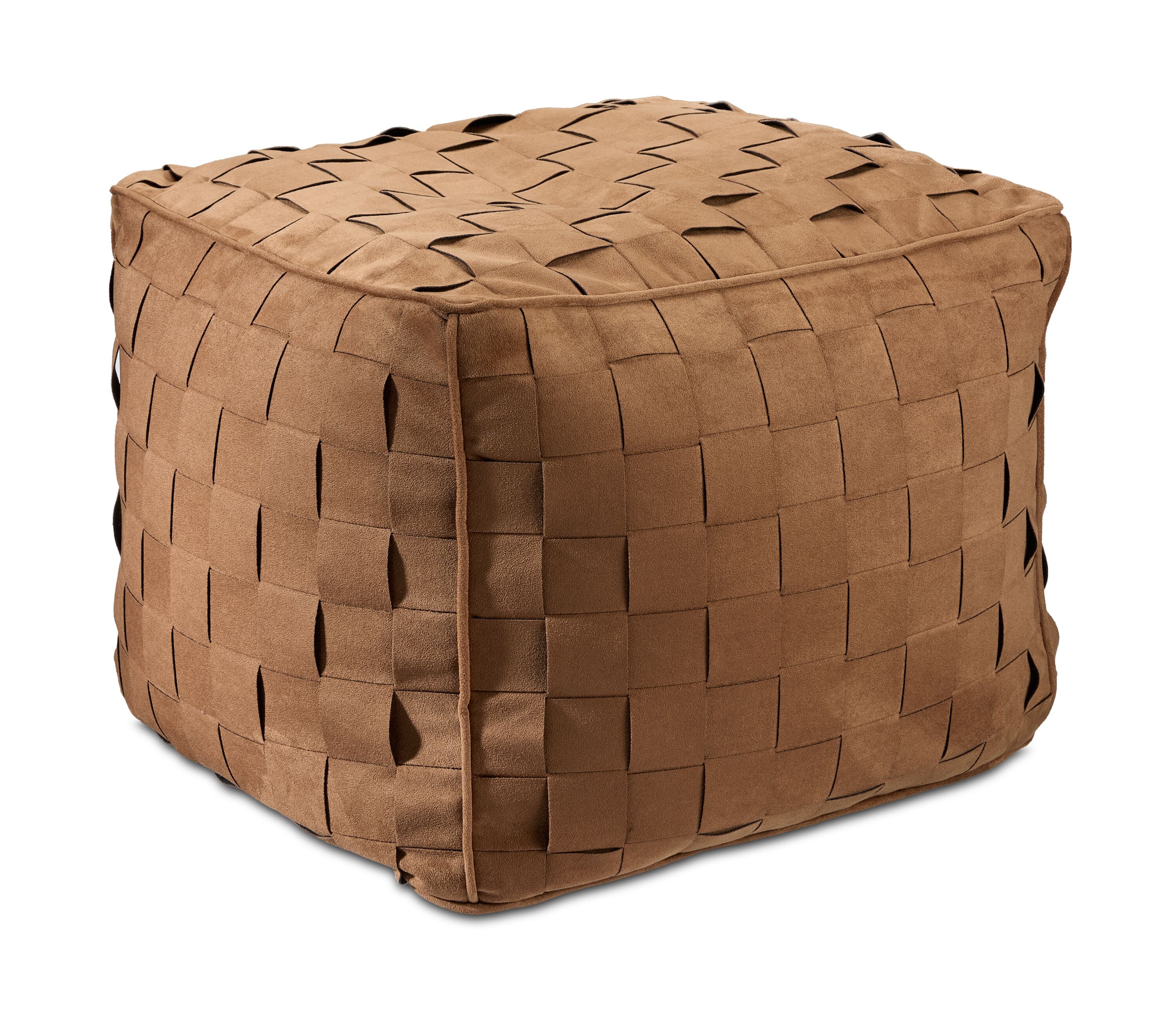 Nougat Woven Ottoman - Brown