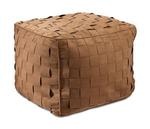 Nougat Woven Ottoman - Brown