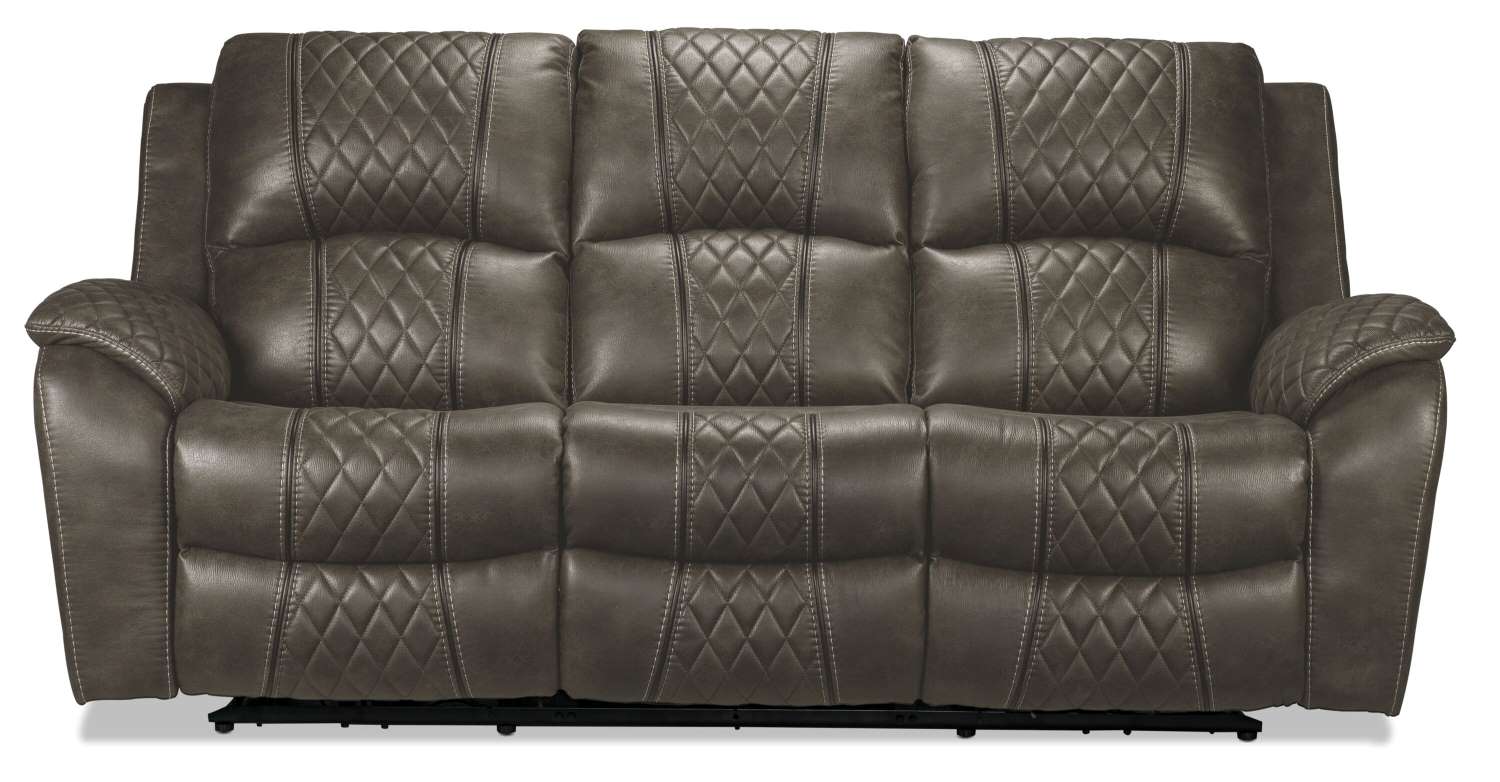 Wesley Dual Power Reclining Sofa - Granite