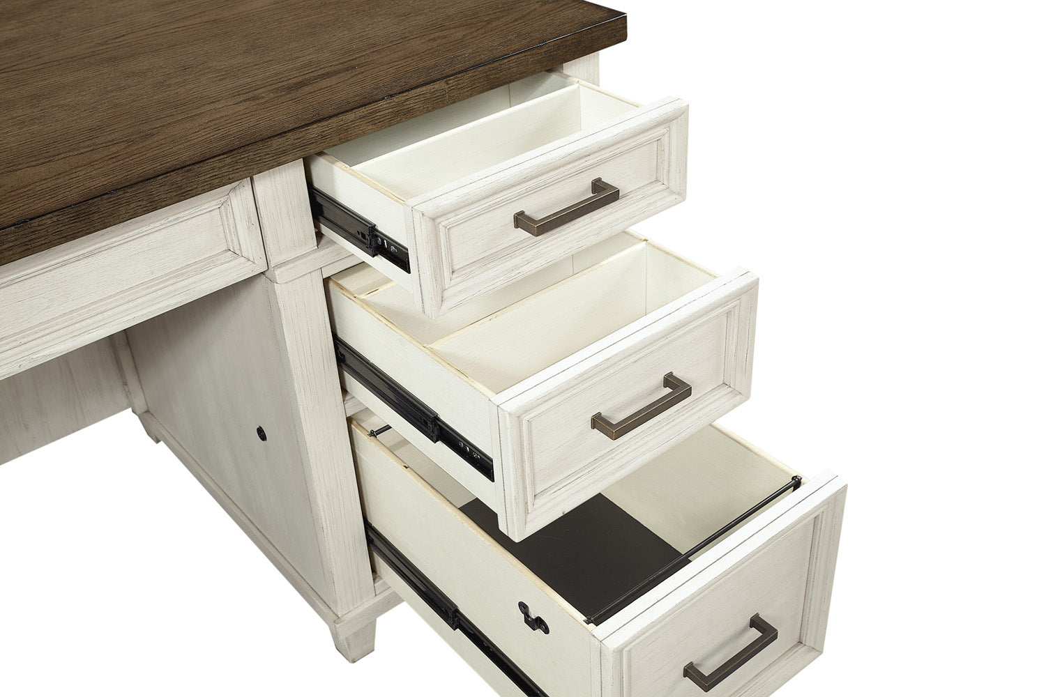 Caraway Executive Desk - Aged Ivory
