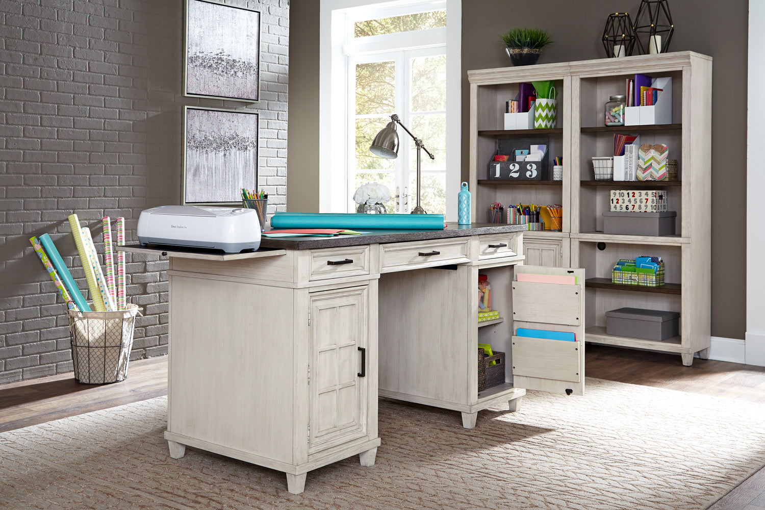 Caraway Open Bookcase - Aged Ivory