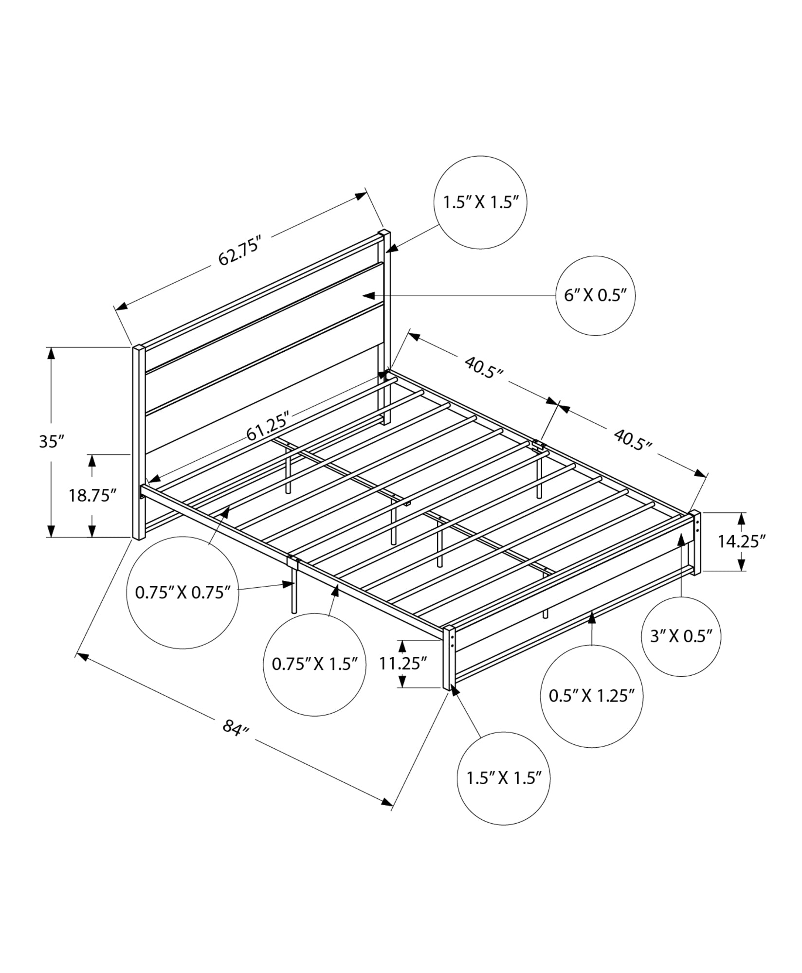 Sage Queen Bed - Grey/Black