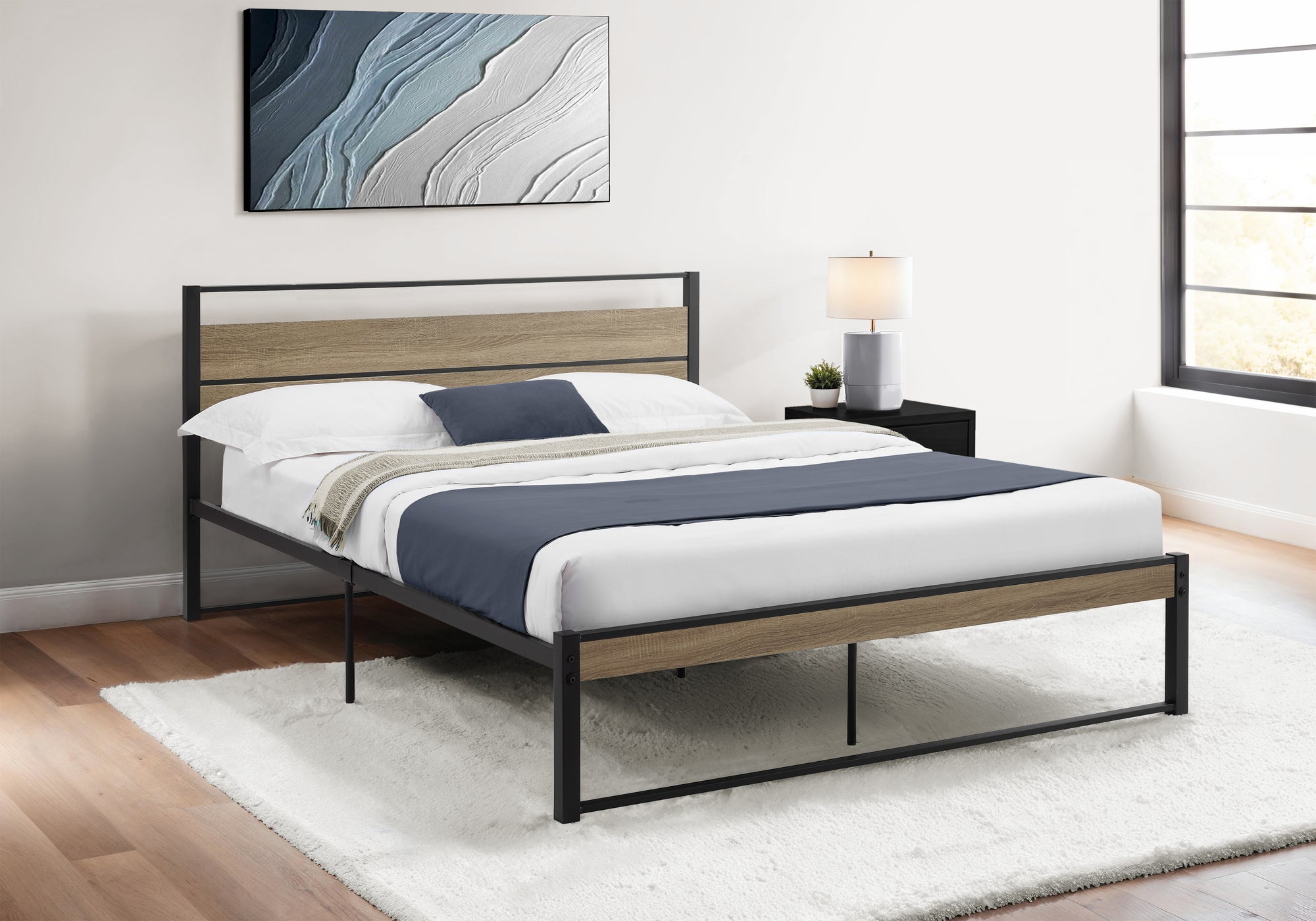 Sage Queen Bed - Grey/Black
