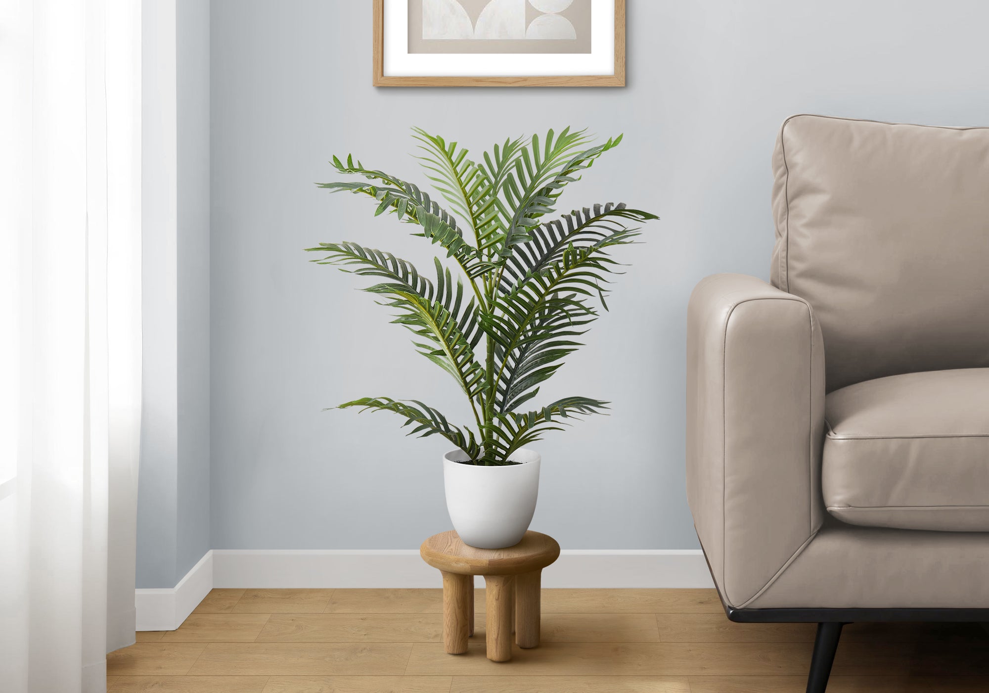28" Palm Tree With 6" White Pot - Green