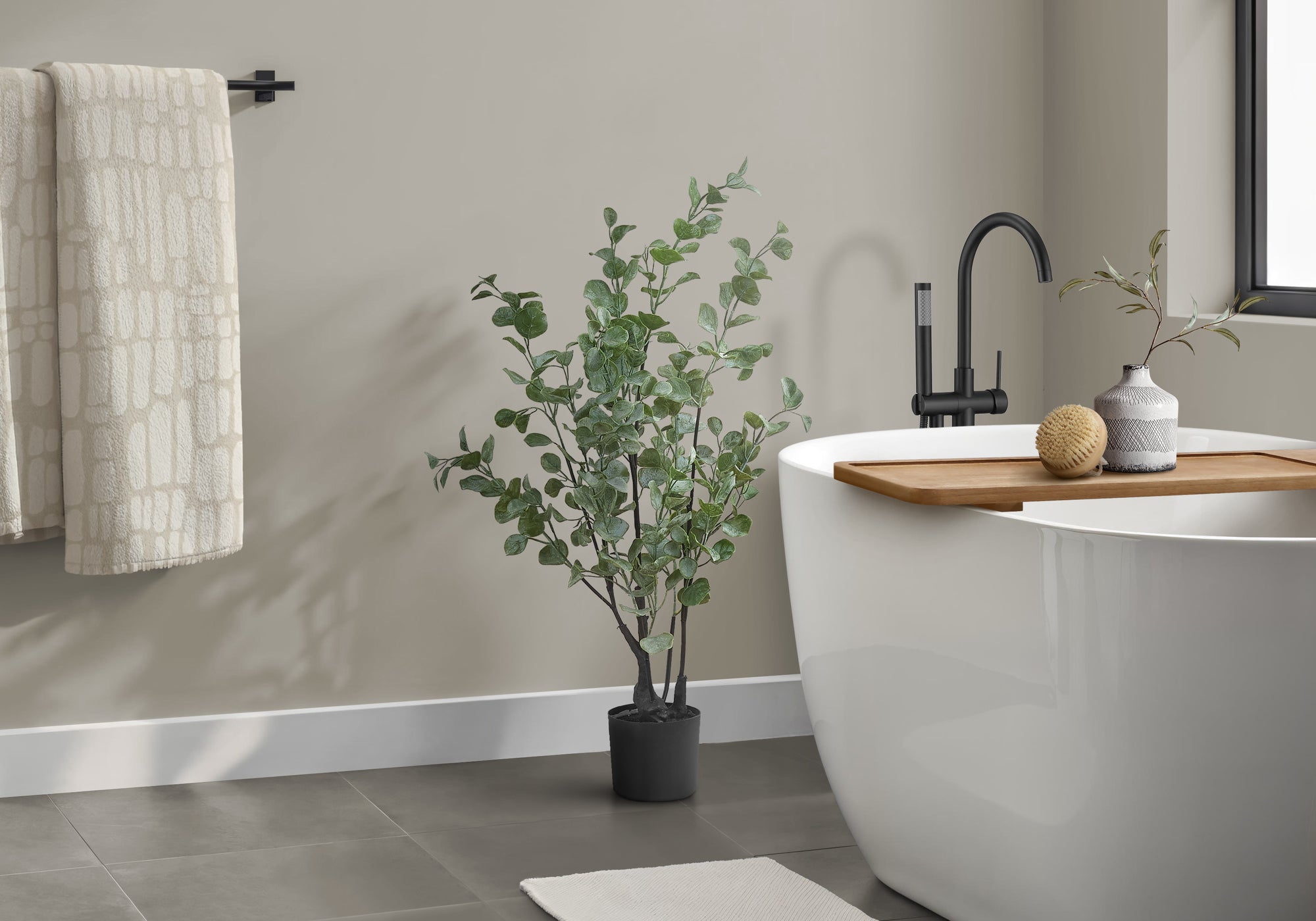 35" Eucalyptus Plant With 5" Black Pot - Green