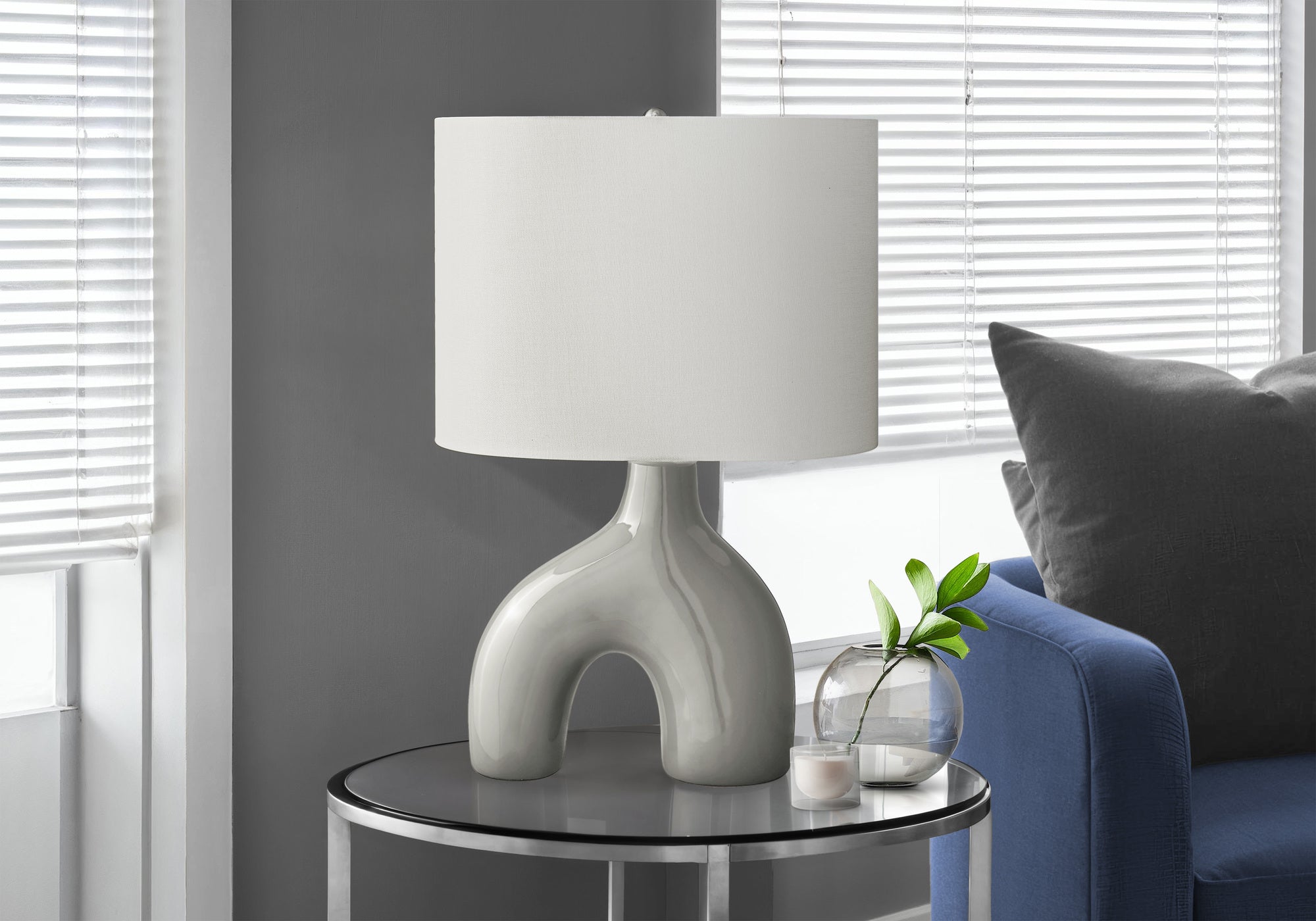 Elm Table Lamp - Light Grey