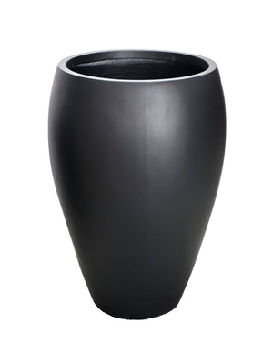 In Full Bloom Large Modern Floor Vase - Matte Black