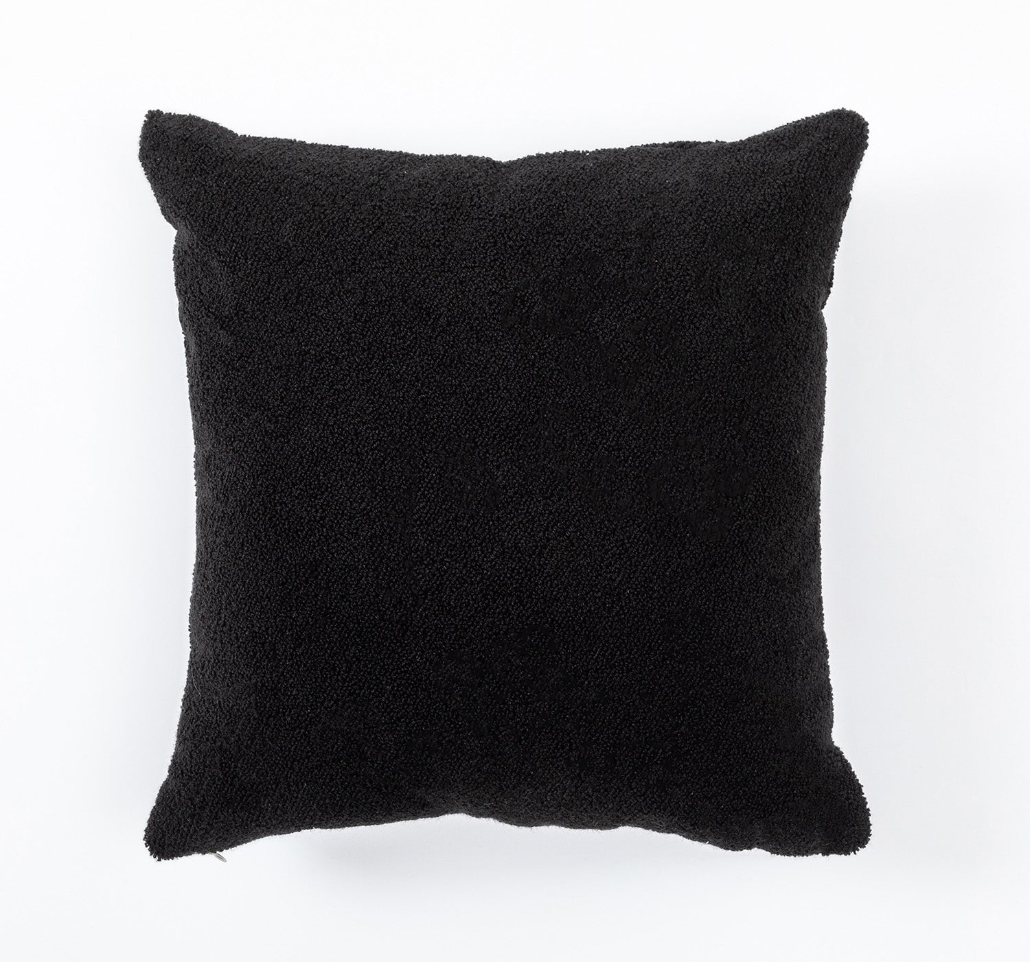 In Full Bloom 18 x 18" Boucle Cushion - Black