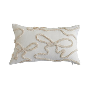 In Full Bloom 12 x 20" Tufted Cushion - Ivory