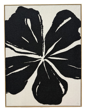 In Full Bloom Floral Silhouette Wall Art - Ivory, Black
