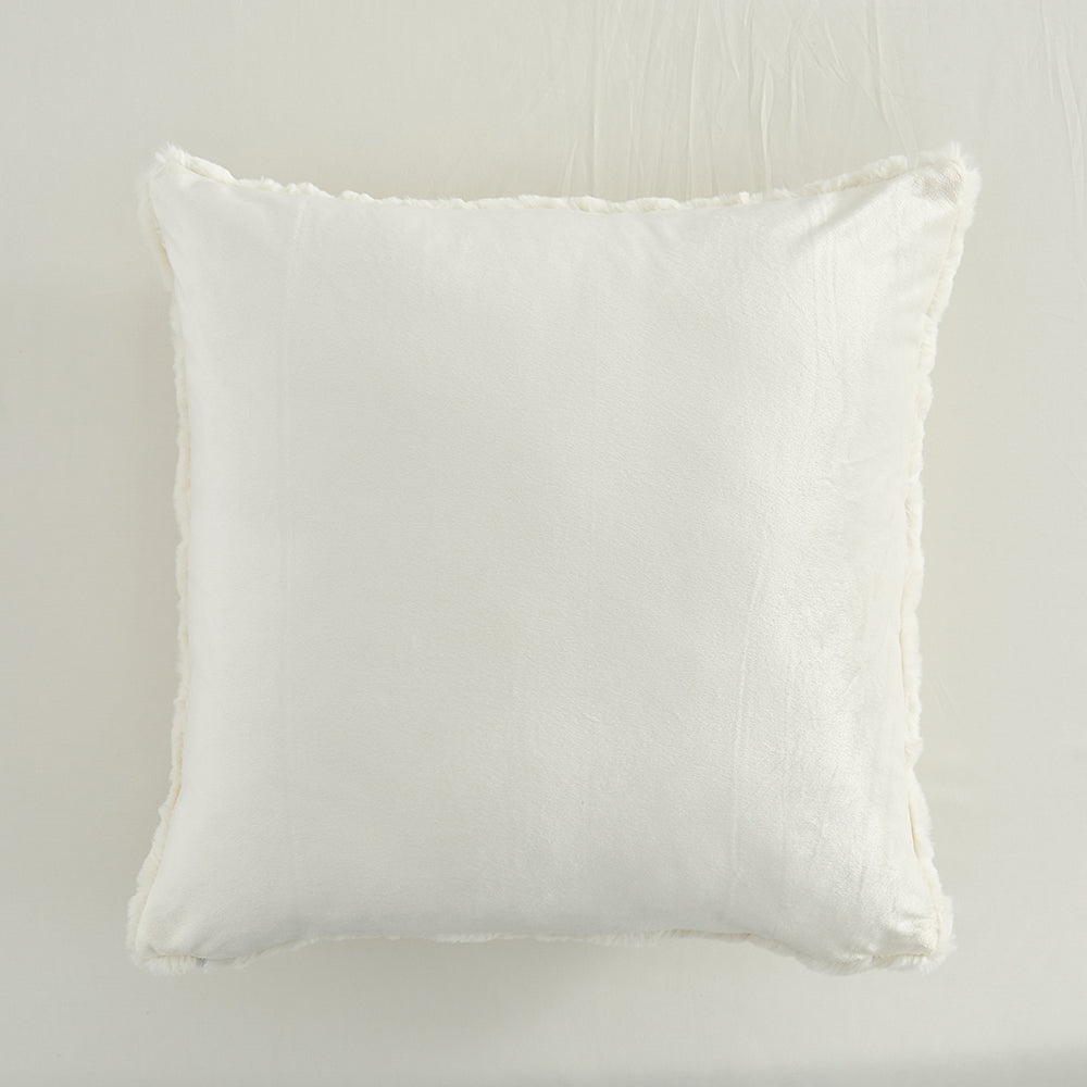 In Harmony 18 x 18" Faux Fur Cushion - White