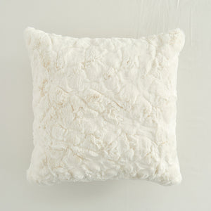In Harmony 18 x 18" Faux Fur Cushion - White