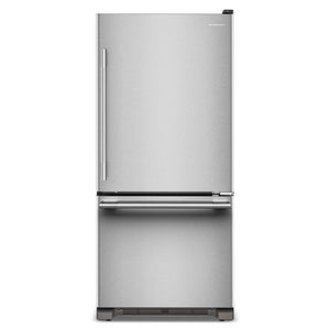KitchenAid 30" 19.0 Cu. Ft. PrintShield Stainless Steel Freestanding Bottom Mount Refrigerator - KRBR130SPS
