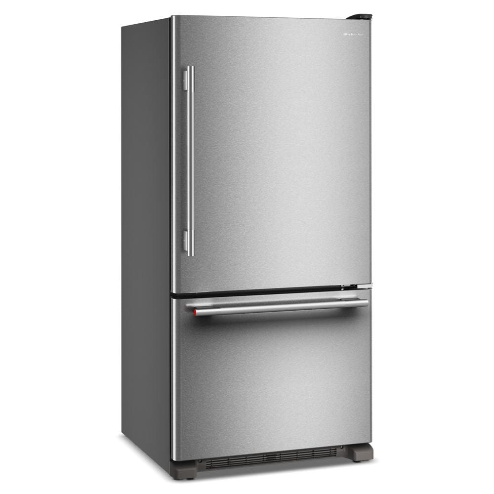 KitchenAid 33" 22 Cu. Ft. PrintShield Stainless Steel Bottom Mount Refrigerator - KRBR133SPS