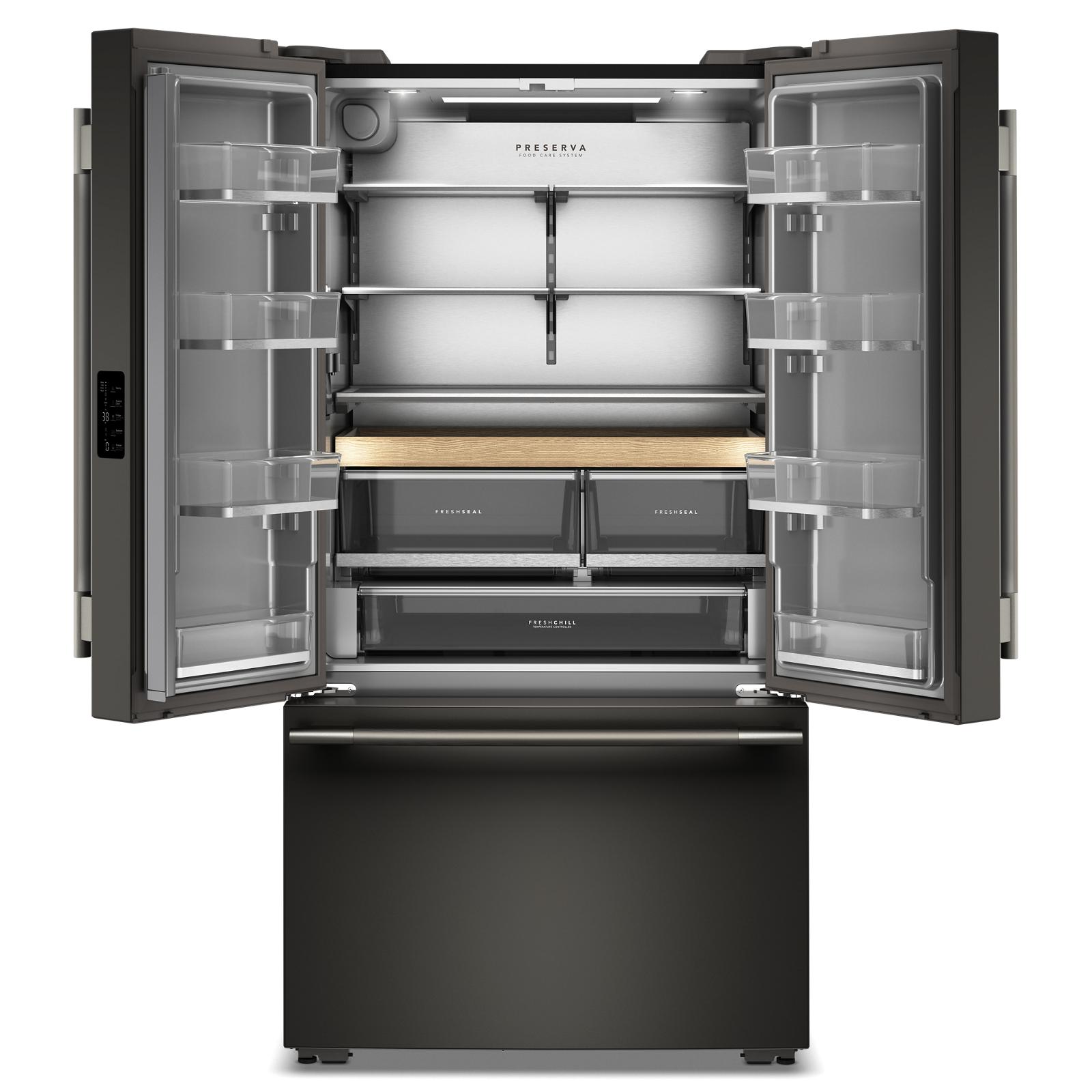 KitchenAid 36" 24.0 Cu. Ft. Black Ore Counter-Depth French Door Refrigerator - KRFC236SBE