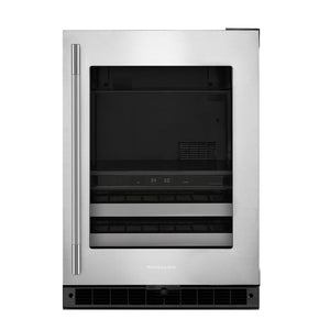 KitchenAid 24" 5.0 Cu. Ft. Black Cabinet with Stainless Steel Doors Undercounter Refrigerator - KUBR524SSB