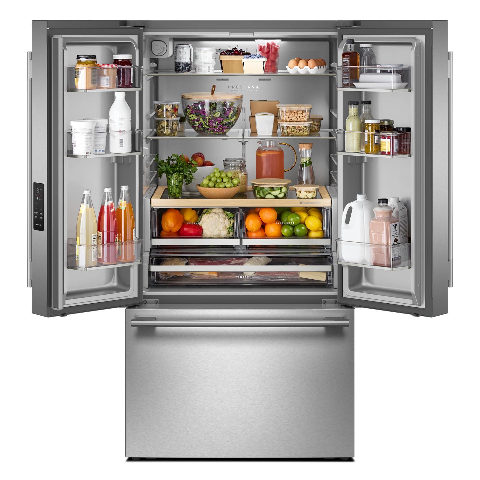 KitchenAid 36" 31 Cu. Ft. PrintShield Stainless Steel French Door Refrigerator - KRFF336SPS
