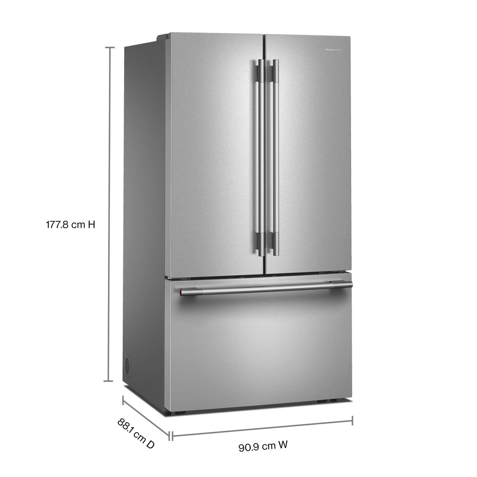 KitchenAid 36" 31 Cu. Ft. PrintShield Stainless Steel French Door Refrigerator - KRFF336SPS