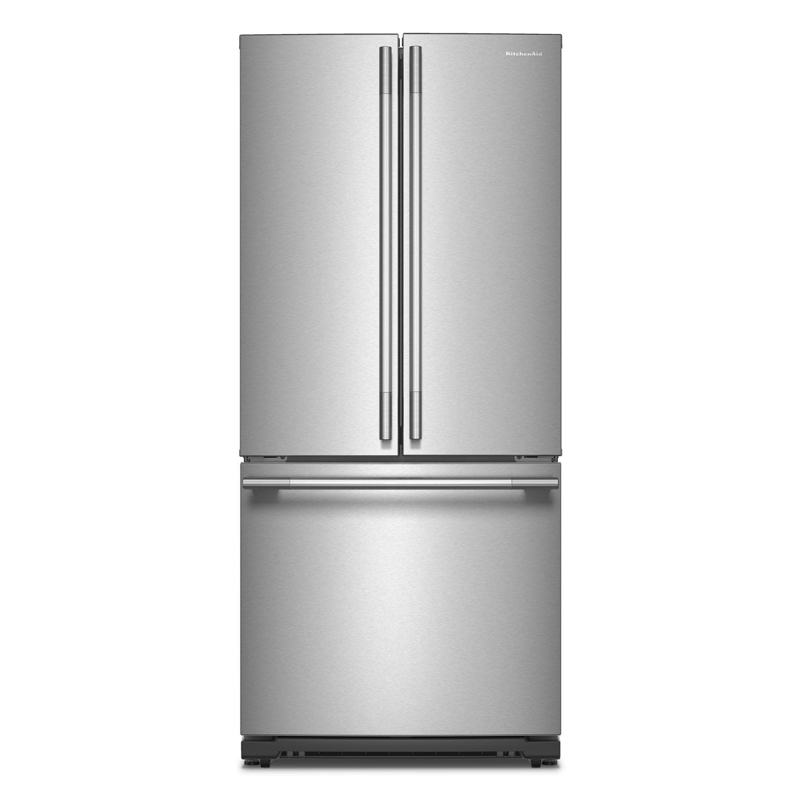KitchenAid 30" 20.0 Cu. Ft. PrintShield Stainless Steel Standard Depth French Door Refrigerator - KRFF330SPS