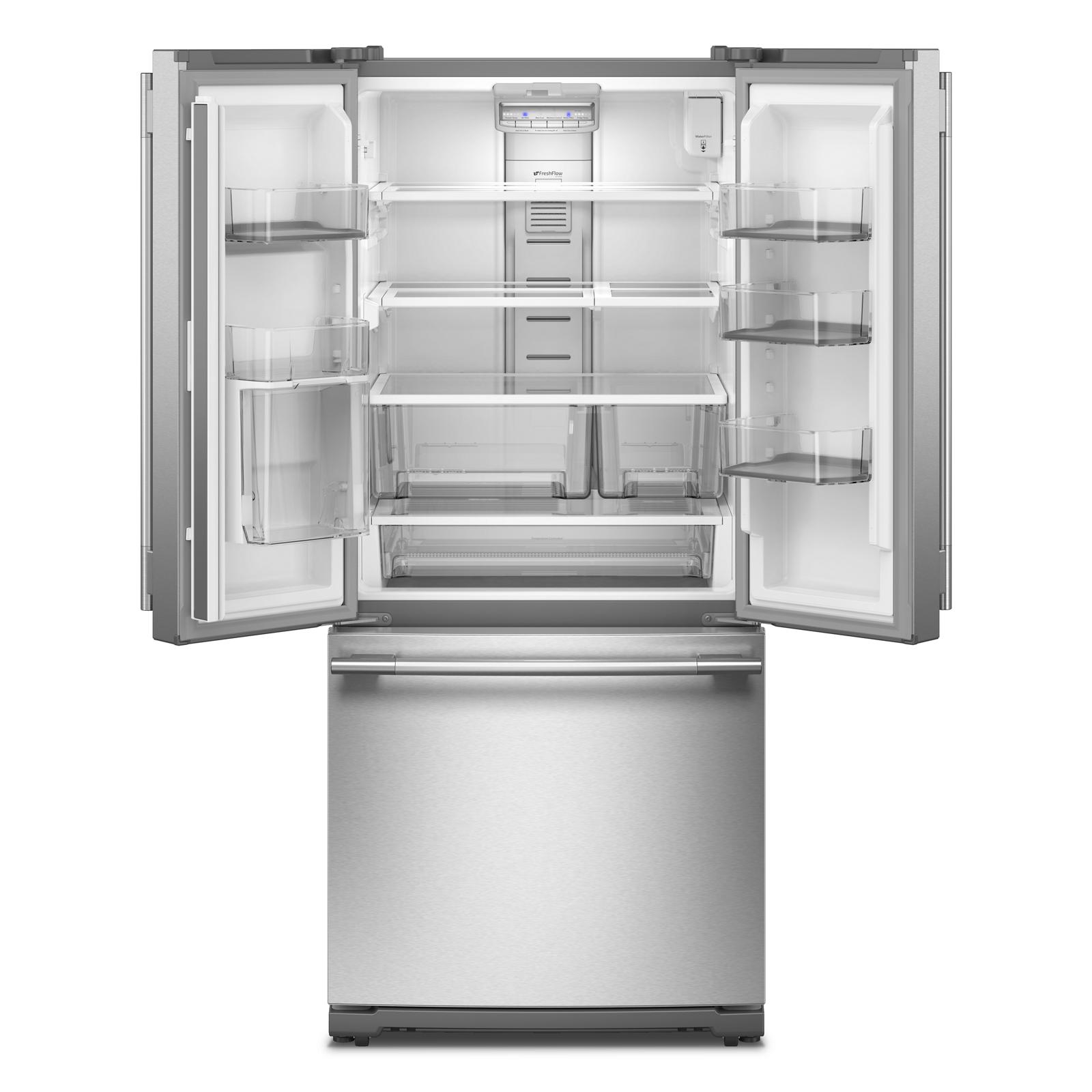 KitchenAid 30" 20.0 Cu. Ft. PrintShield Stainless Steel Standard Depth French Door Refrigerator - KRFF330SPS
