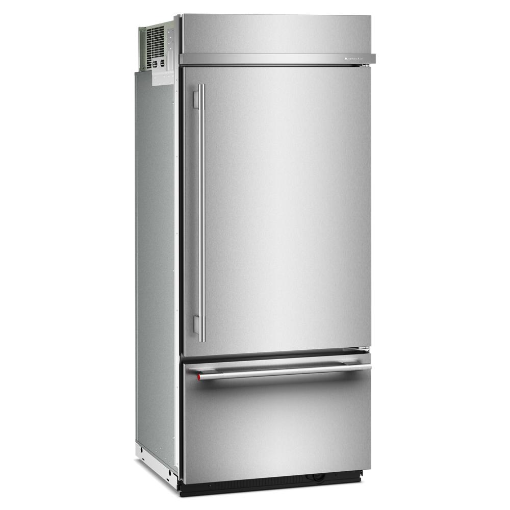 KitchenAid 36" 20.9 Cu. Ft. PrintShield Stainless Steel Built-In Bottom Mount Refrigerator - KBBR336SPS