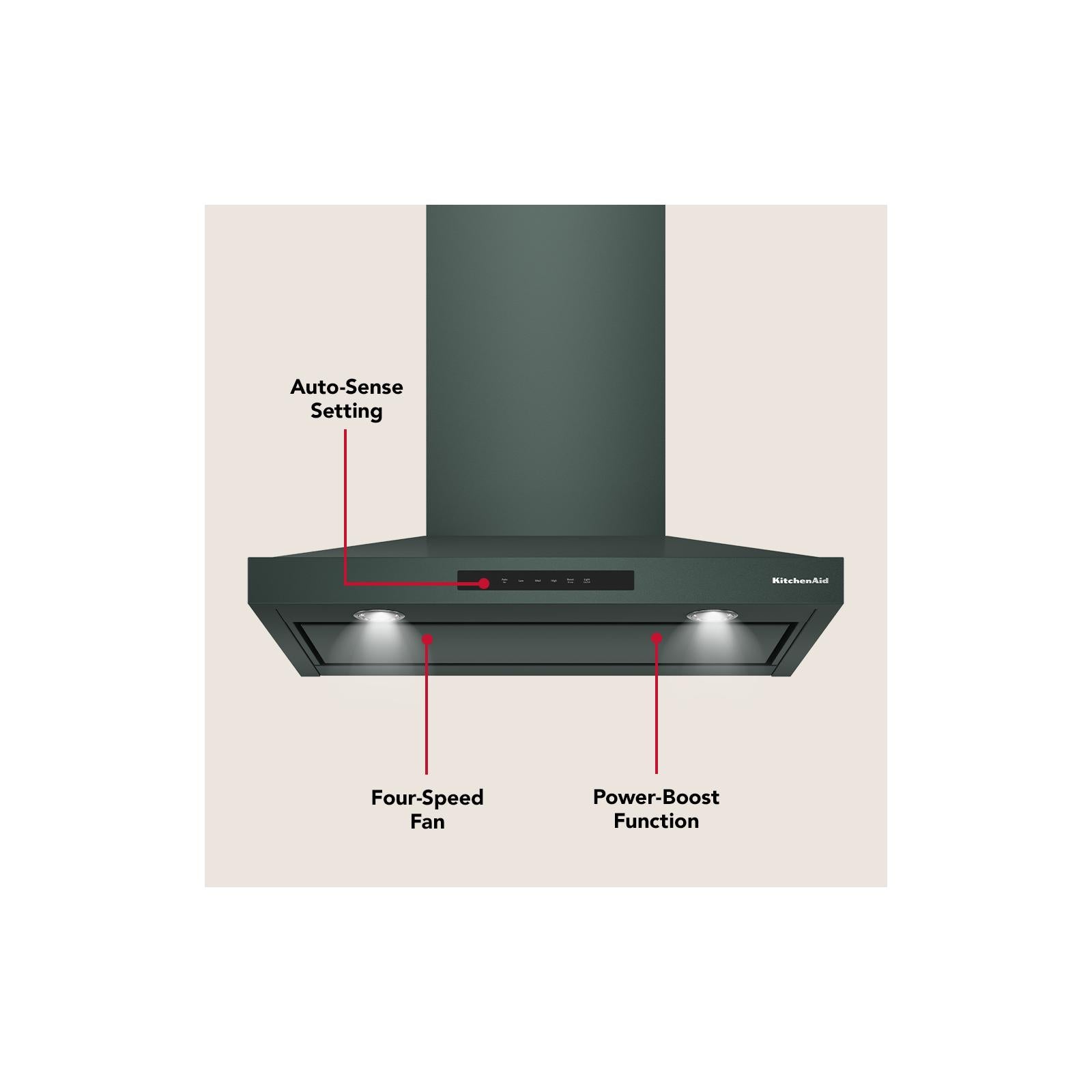 KitchenAid® Juniper 30" 400 CFM Wall-Mount Canopy Hood - KVWC730SJP