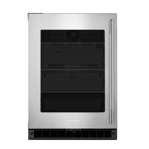 KitchenAid 24" 5.2 Cu. Ft. Black Cabinet with Stainless Steel Doors Undercounter Refrigerator - KURL324SSB