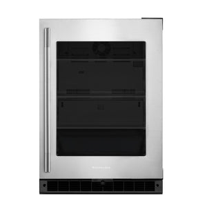 KitchenAid 24" 5.2 Cu. Ft. Black Cabinet with Stainless Steel Doors Undercounter Refrigerator - KURR324SSB