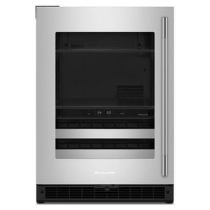 KitchenAid 24" 5.0 Cu. Ft. Black Cabinet with Stainless Steel Doors Undercounter Refrigerator - KUBL524SSB