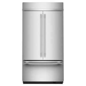 KitchenAid 42" 24.2 Cu. Ft. PrintShield Stainless Steel Built-In French Door Refrigerator - KBFN542SPS