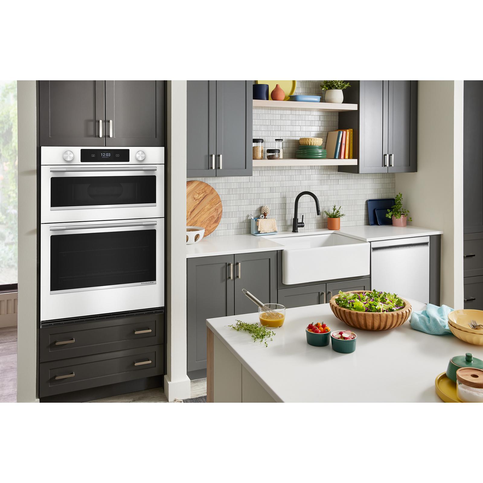 KitchenAid White 30" Wall Oven with Microwave (6.4 cu ft) - KOEC730SWH