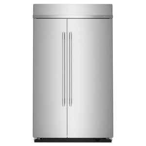 KitchenAid 48" 30.0 Cu. Ft. PrintShield Stainless Steel Built-In Side-by-Side Refrigerator - KBSN748SPS
