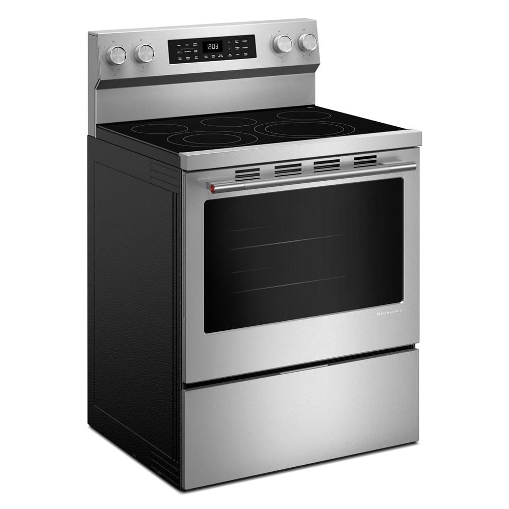KitchenAid PrintShield™ Stainless Finish Freestanding Smart Electric Convection Range (5.3 Cu. Ft.) - YKFES330TPS