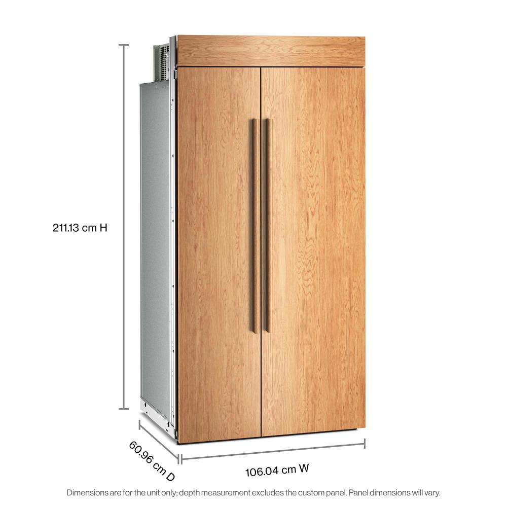 KitchenAid 42" 26.0 Cu. Ft. Panel-Ready Built-In Side-by-Side Refrigerator with Platinum Interior – KBSN742TPA