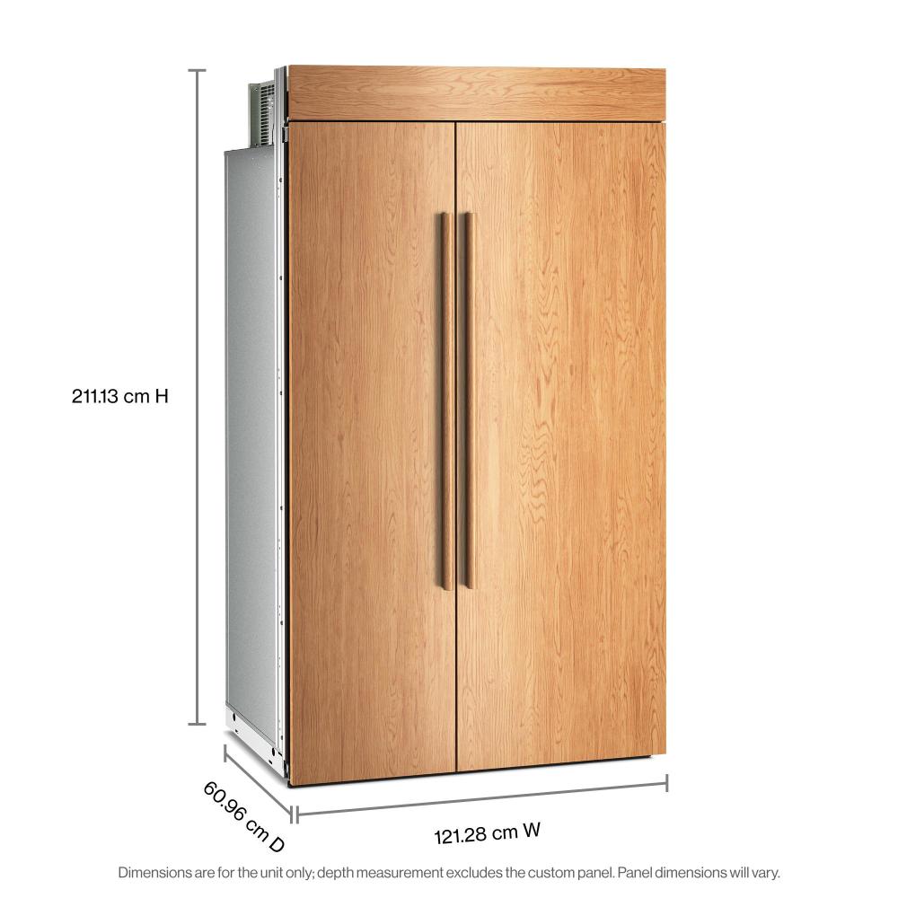 KitchenAid 48" 30.0 Cu. Ft. Panel-Ready Built-In Side-by-Side Refrigerator with Platinum Interior – KBSN748TPA
