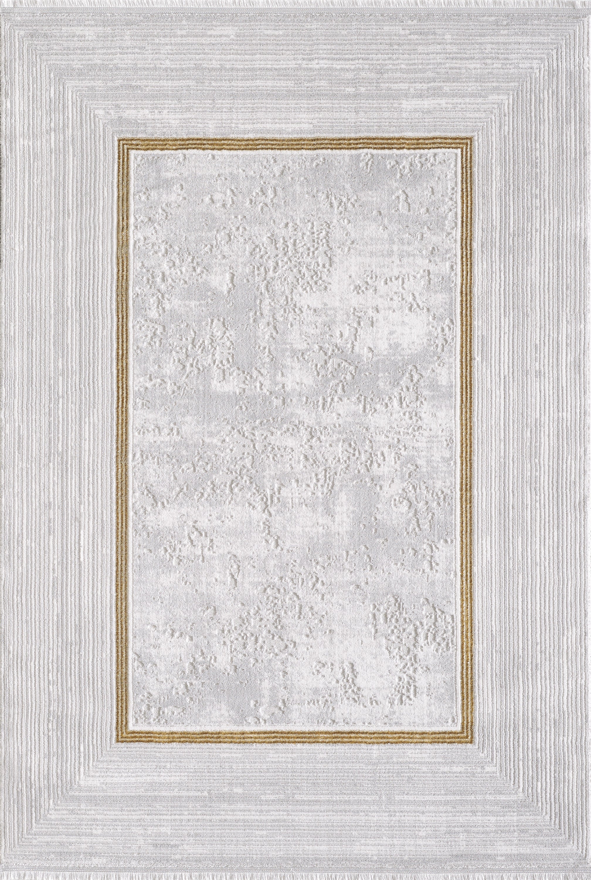 Merinos Lazer 5'3" x 7'5" Area Rug with Underpad - Grey