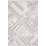 Merinos Lazer 6'6" x 9'5" Area Rug with Underpad - Cream