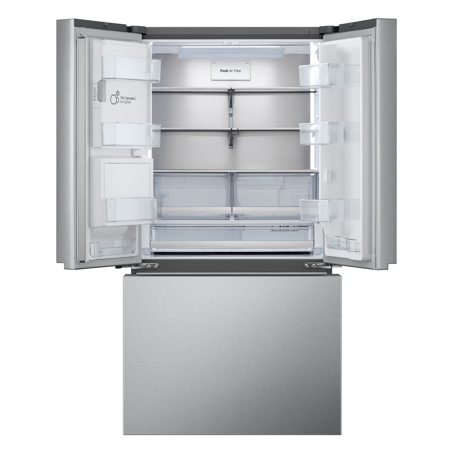 LG 35.75" 31 Cu. Ft. Stainless Steel 3-Door French Door Refrigerator with Four Types of Ice - LRYXS3106S