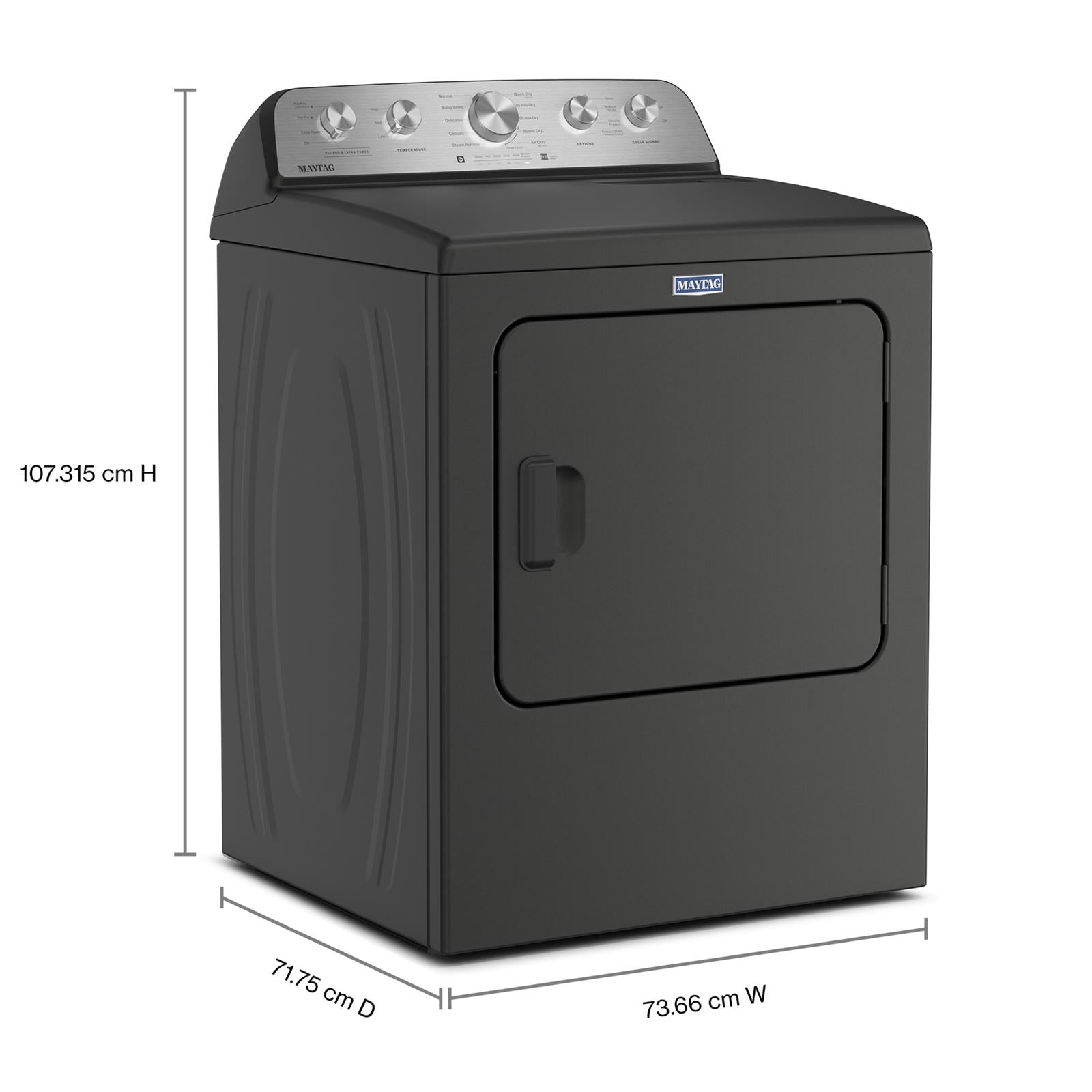 Maytag Volcano Black Steam Gas Dryer (7.0 Cu. Ft.) with Extra Power and Pet Pro Option - MGD5605RU
