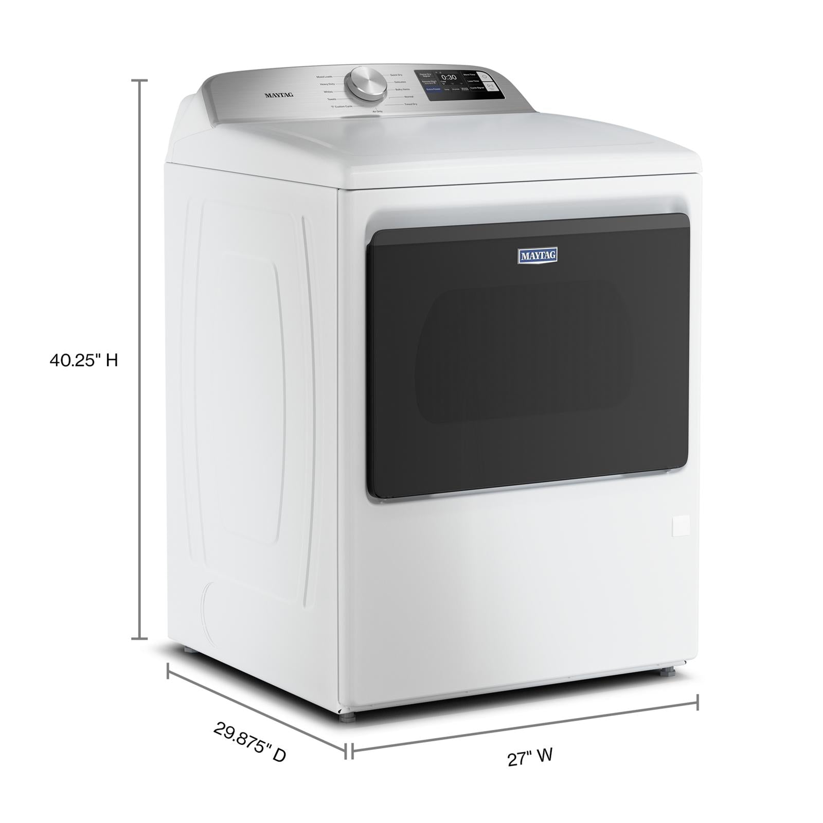 Maytag White Smart Electric Dryer (7.4 Cu. Ft.) with Extra Power Option - YMED6205RW