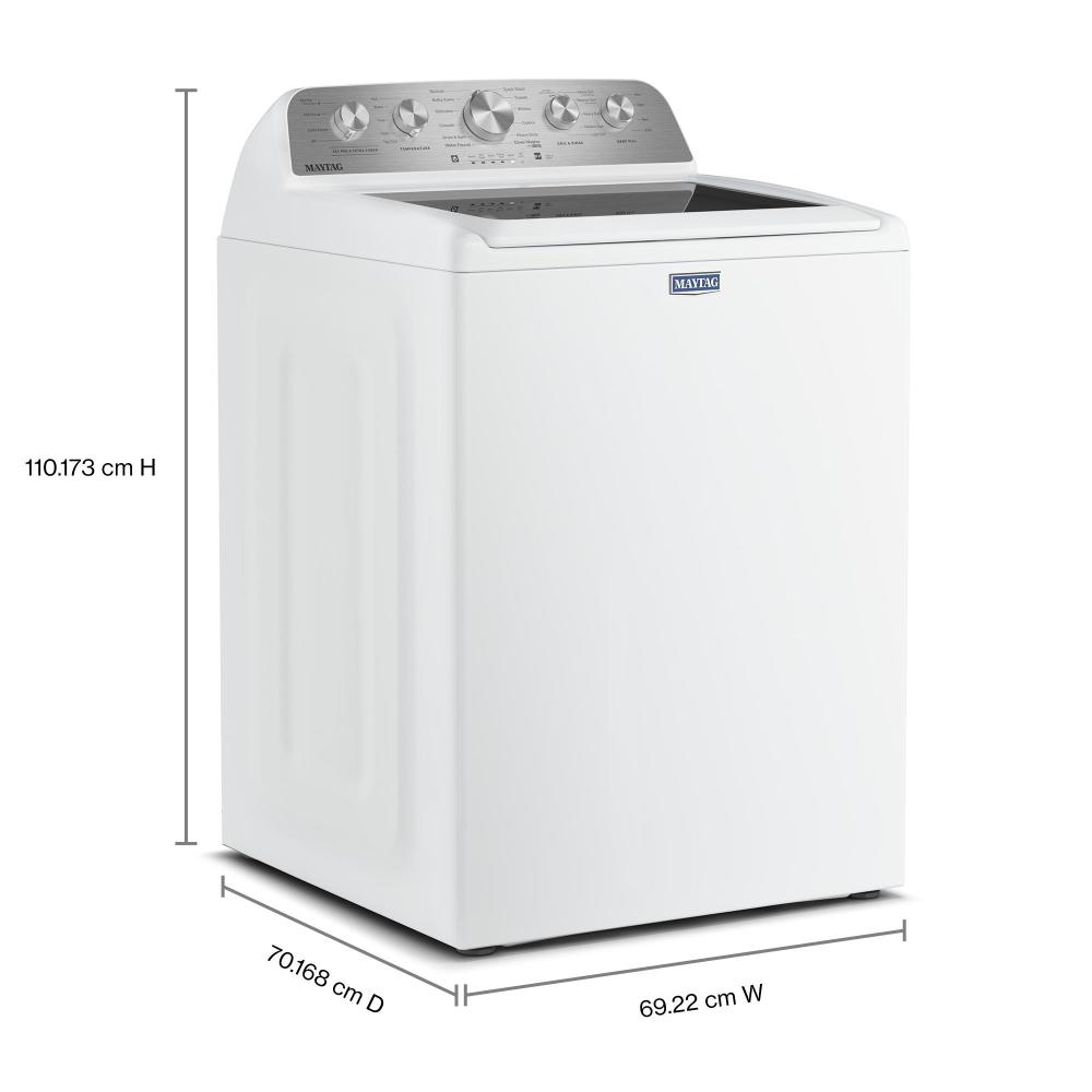 Maytag White Top Load Agitator Washer (5.4 Cu. Ft. IEC) with Extra Power and Pet Pro Option - MTW5605RW