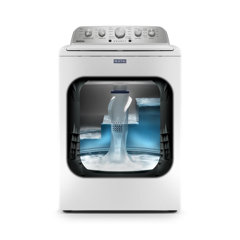 Maytag White Top Load Agitator Washer (5.4 Cu. Ft. IEC) with Extra Power and Pet Pro Option - MTW5605RW